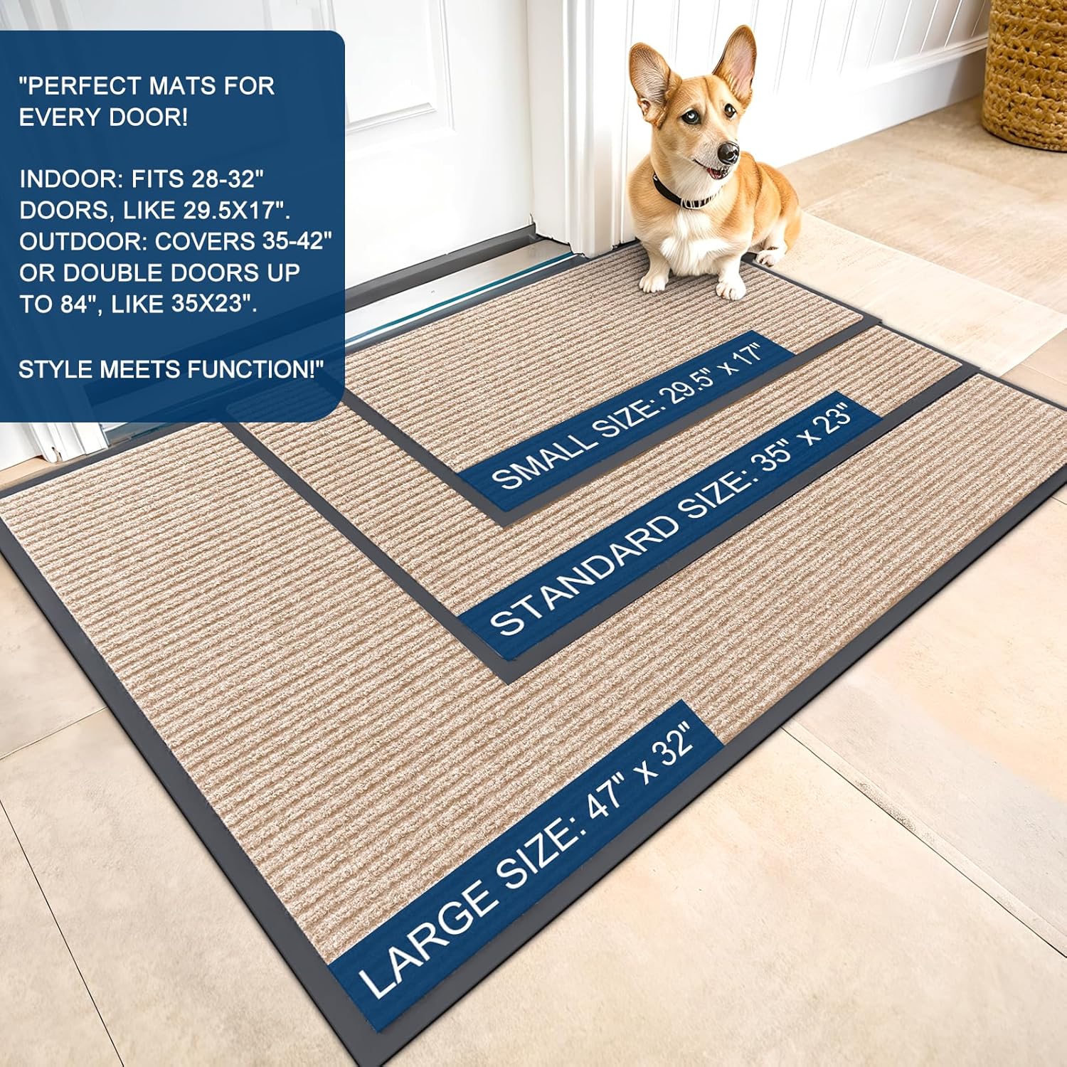 AUCT 11601 - OLANLY Front Door Mat Indoor Outdoor Entrance, Waterproof He - Image 2
