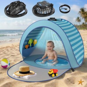 AUCT 11697 - Baby Pop Up Tent with Integrated Solar Cooling Fan | Anti-UV