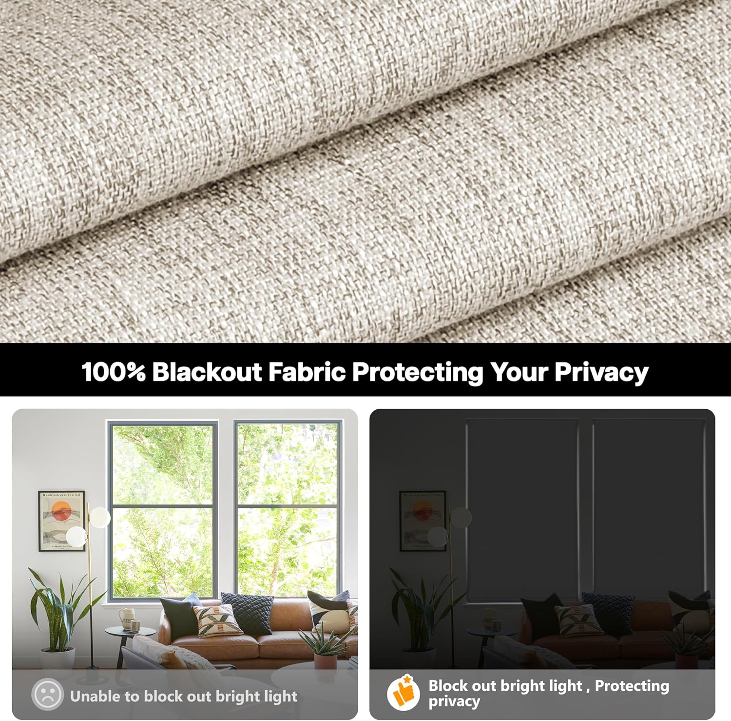 AUCT 11797 - LazBlinds No Tools No Drill Cordless Roman Shades for Window - Image 3