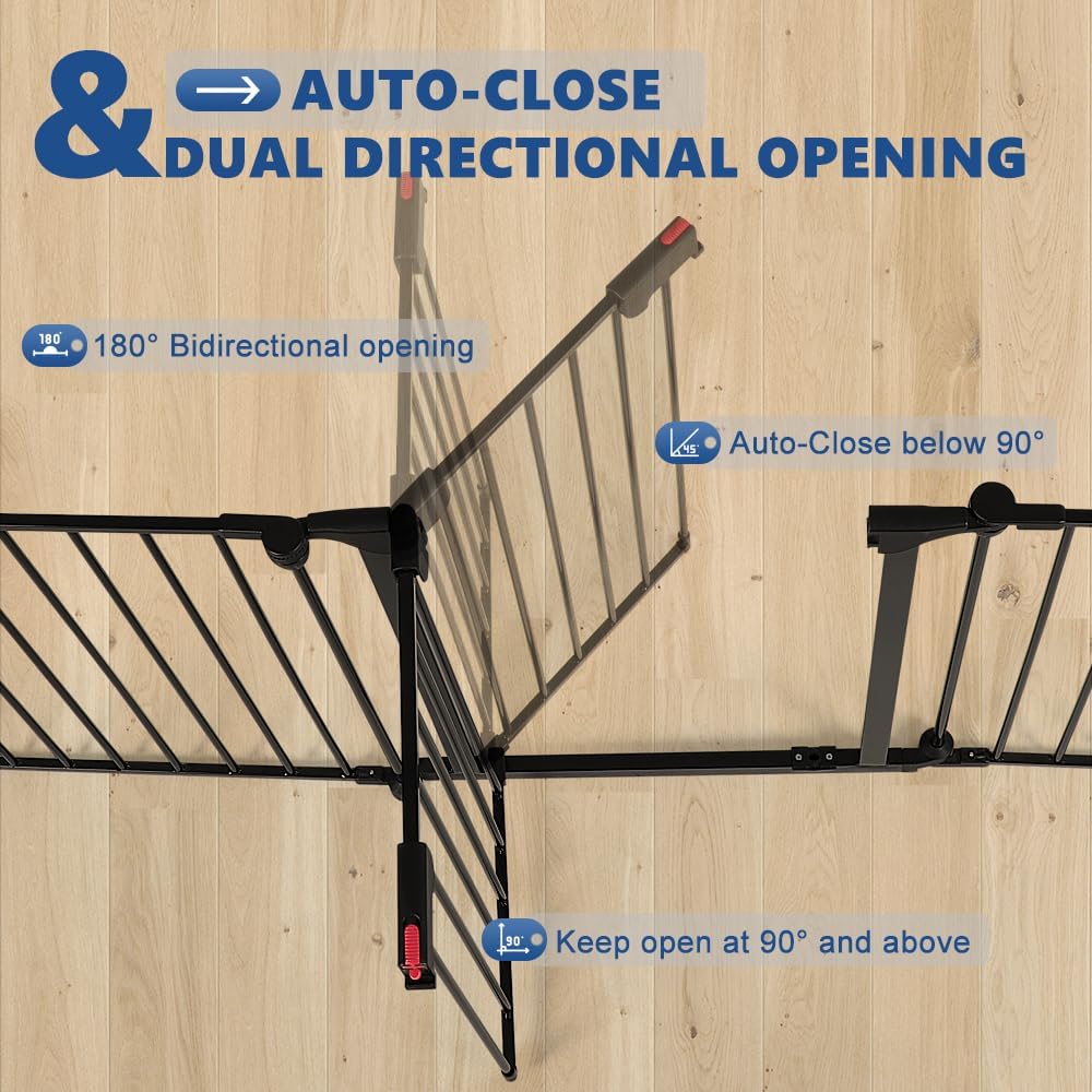 AUCT 11809 - $93 AGESISI Freestanding Dog Gates with Door Walk Through, E - Image 4