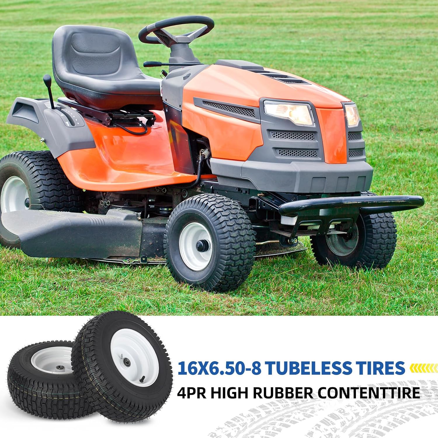 AUCT 11679 - $100 GICOOL 16x6.50-8 Tubeless Tire and Wheel, 16x6.5-8" Law - Image 3