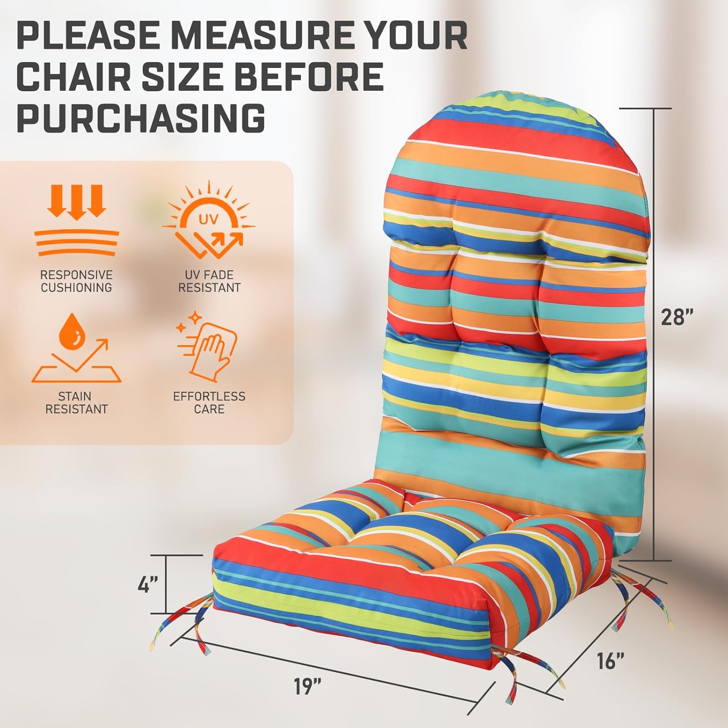 AUCT 11786 - FUNBERRY Adirondack Chair Cushion Polyester, Waterproof, UV - Image 4