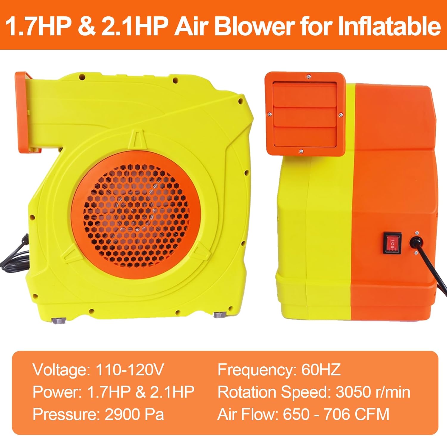AUCT 11858 - $160 Bounce House Blower, Dual - Mode 1300W / 1600W, 1.7HP & - Image 2