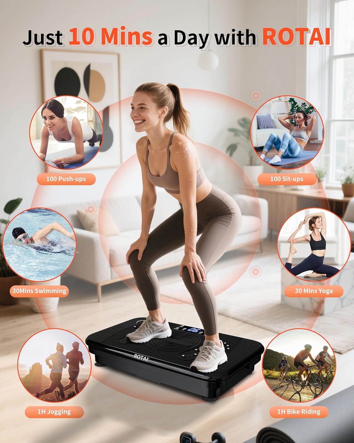 AUCT 11741 - $130 ROTAI Vibration Plate Exercise Machine for Lymphatic Dr - Image 2