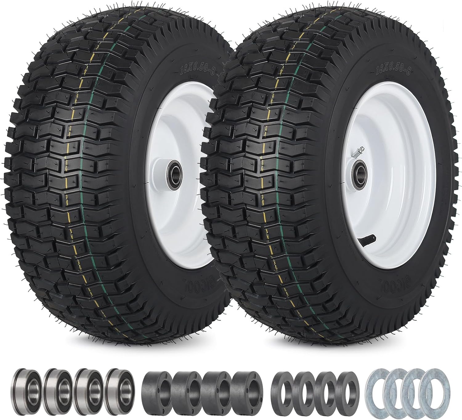 AUCT 11679 - $100 GICOOL 16x6.50-8 Tubeless Tire and Wheel, 16x6.5-8" Law