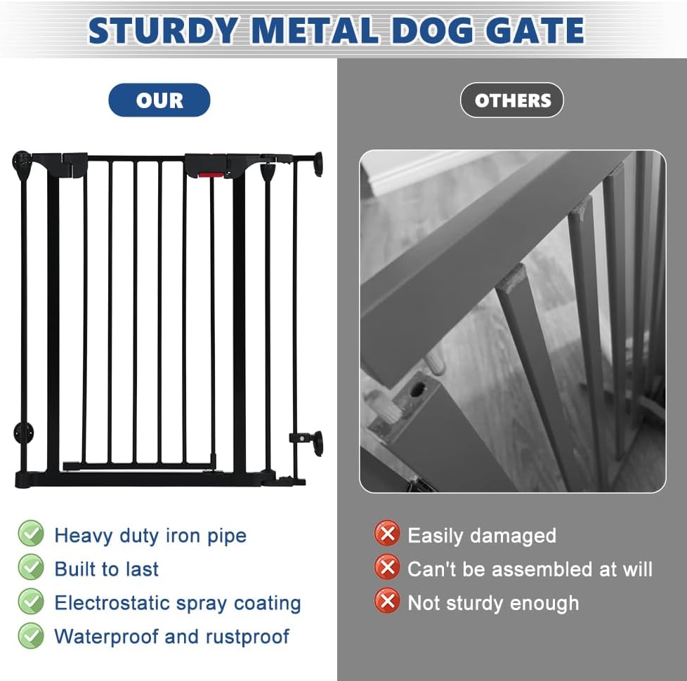 AUCT 11809 - $93 AGESISI Freestanding Dog Gates with Door Walk Through, E - Image 3