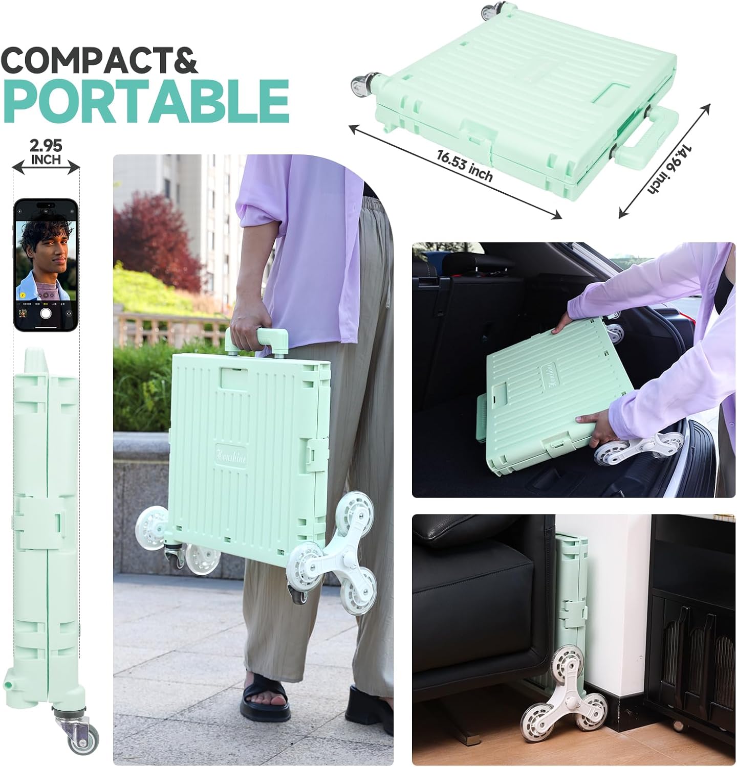 AUCT 11439 - $127 Foldable Rolling Crate for Stair Climbing : Utility Car - Image 4