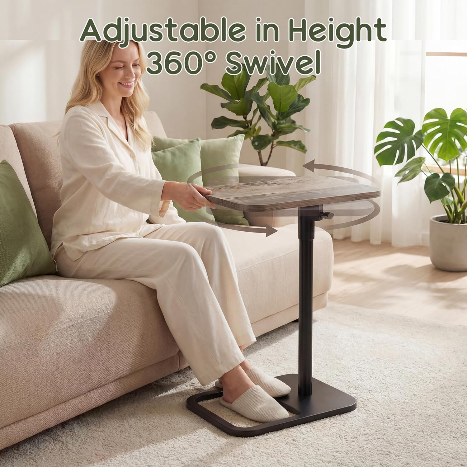AUCT 11207 - YUHFERA 360 Swivel Sofa Tray Table for Couch Arm - Height A - Image 3