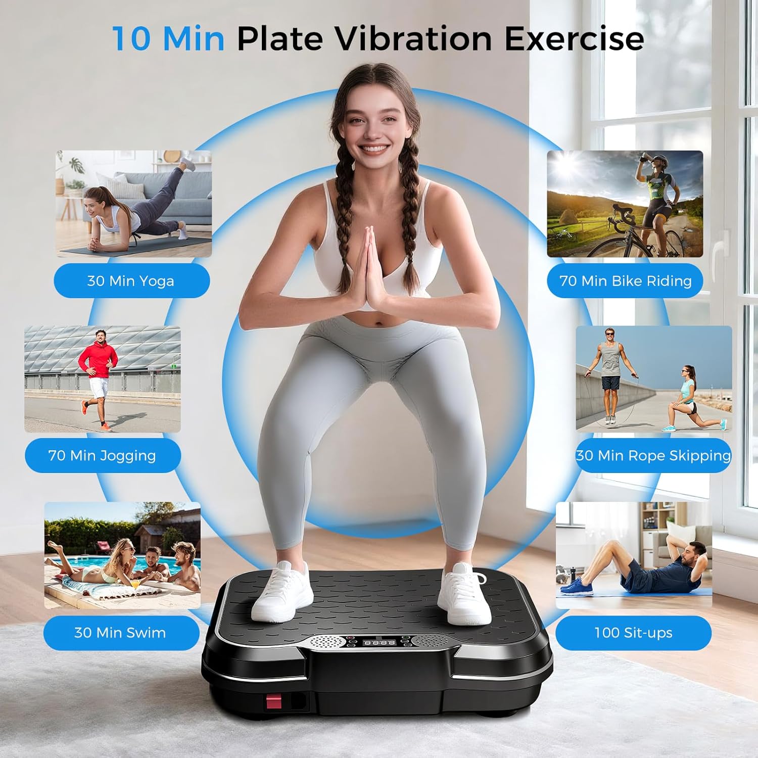 AUCT 11701 - $80 AoraPulse Vibration Plate Exercise Machine, Vibration Pl - Image 2