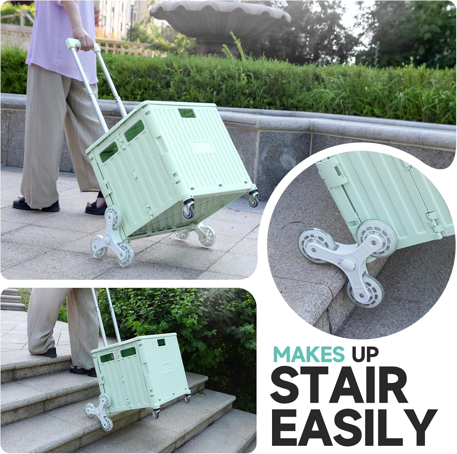 AUCT 11439 - $127 Foldable Rolling Crate for Stair Climbing : Utility Car - Image 2