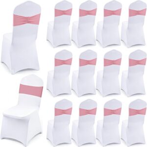 AUCT 11837 - Moukeren 24 Pcs Folding Chair Cover Set with 12 White Spande