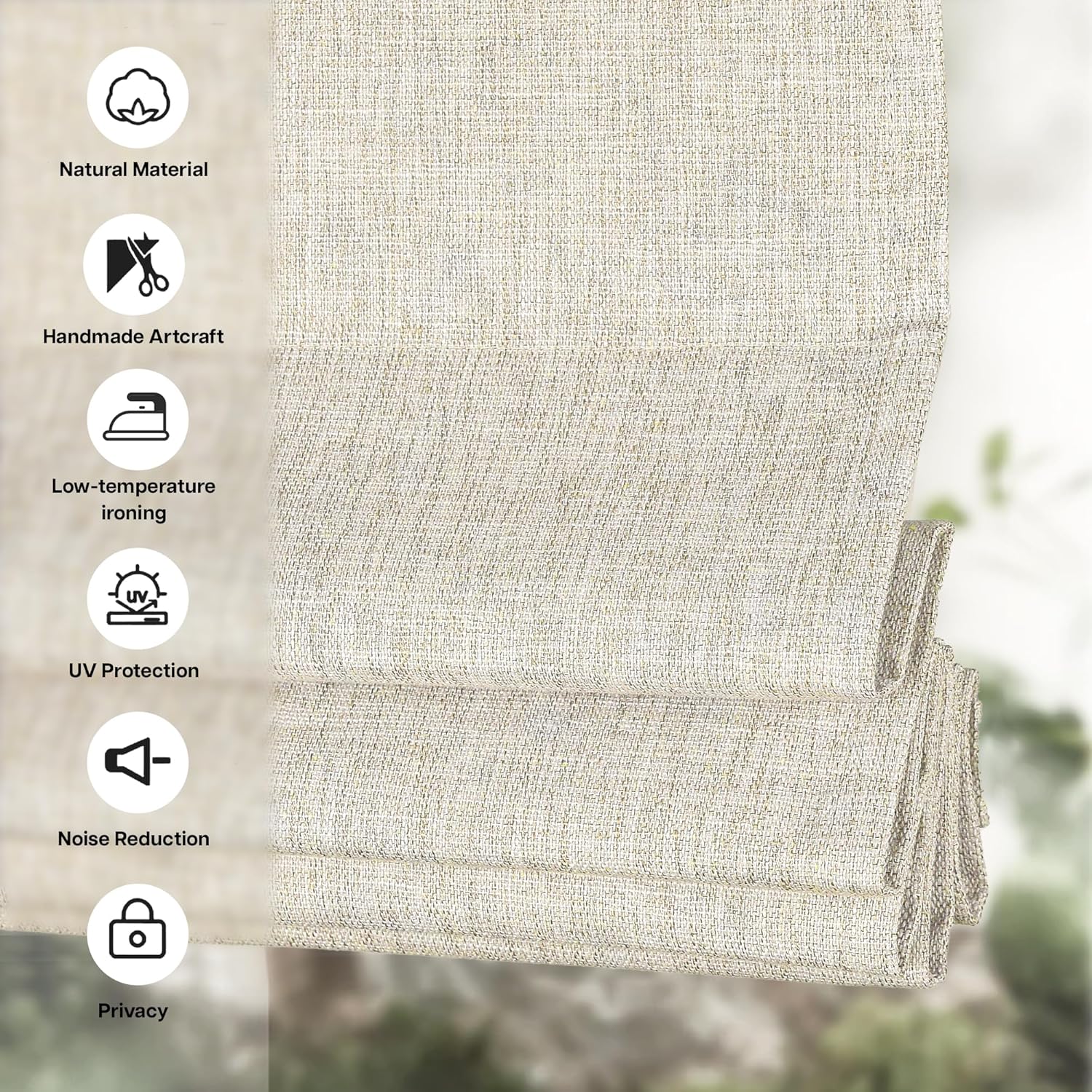 AUCT 11797 - LazBlinds No Tools No Drill Cordless Roman Shades for Window - Image 4