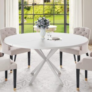 AUCT 11407 - $140 47.24" Round Dining Table for 4-6 Person, Round Kitchen