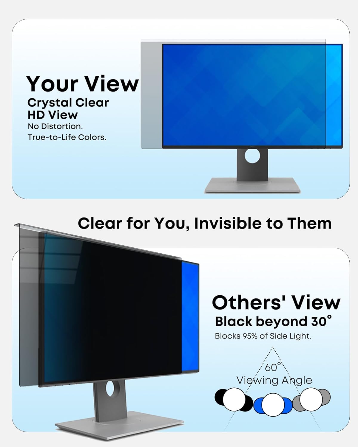 AUCT 11569 - Hanging Privacy Screen Protector for Monitor (Fits 23-24 Inc - Image 2