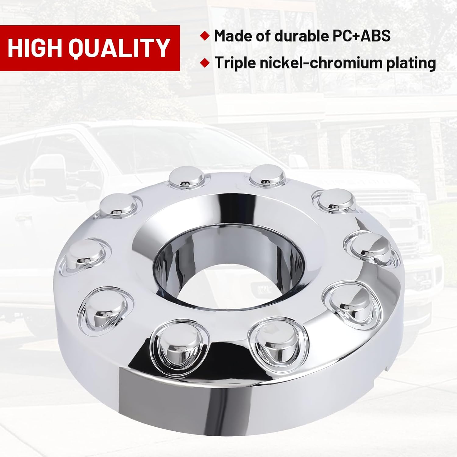 AUCT 11571 - $66 2Pcs 19.5 Inch 10 Lug Front Car Wheel Hub Center Caps Co - Image 3