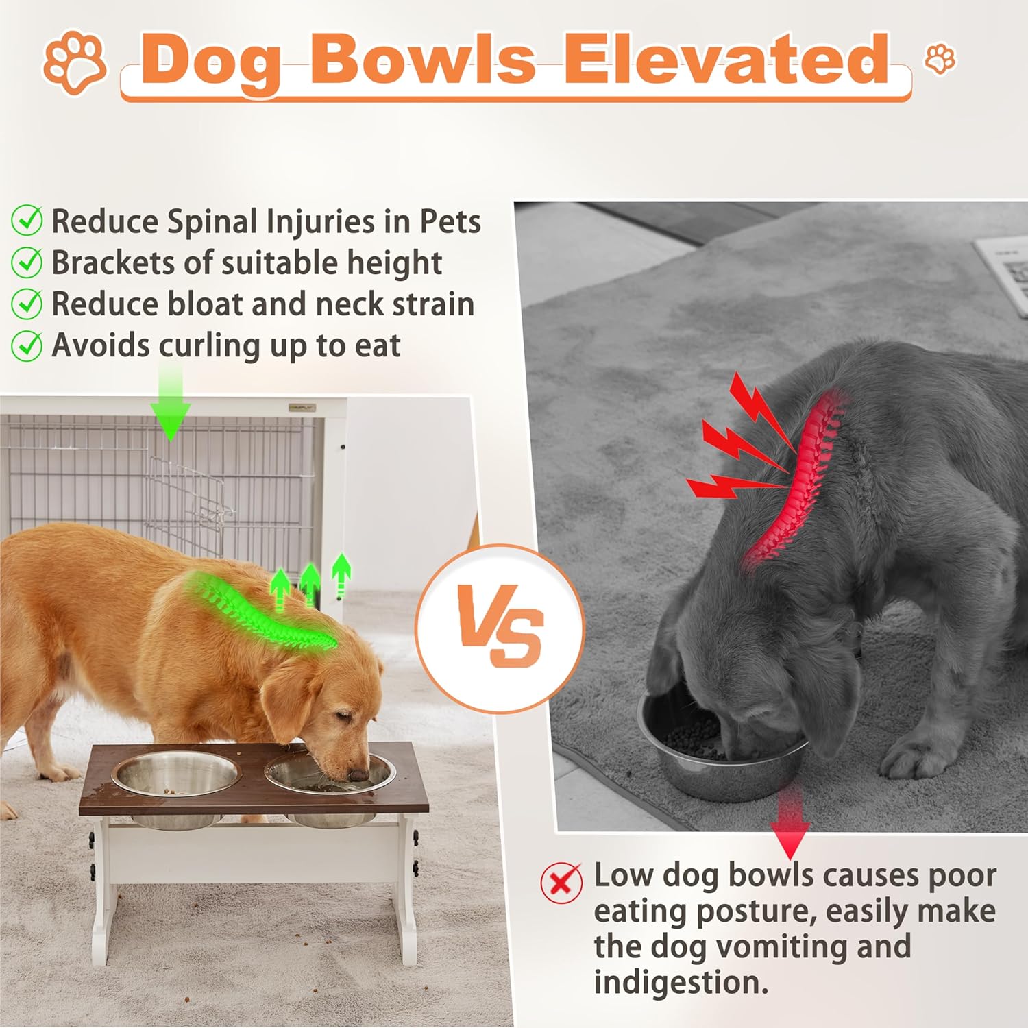 AUCT 11027 - $56 Piskyet Elevated Dog Bowls,Farmhouse Dog Bowls Stand, Ra - Image 3