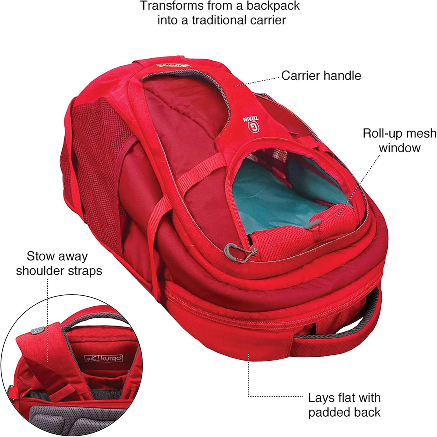 AUCT 11829 - $117 Kurgo G-Train Dog Carrier Backpack - Comfortable Travel - Image 2