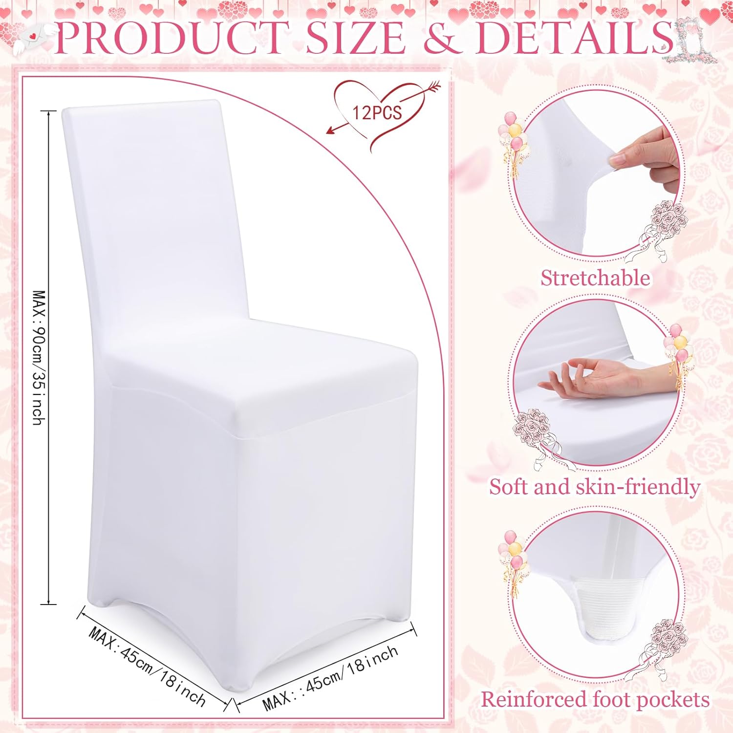 AUCT 11837 - Moukeren 24 Pcs Folding Chair Cover Set with 12 White Spande - Image 2