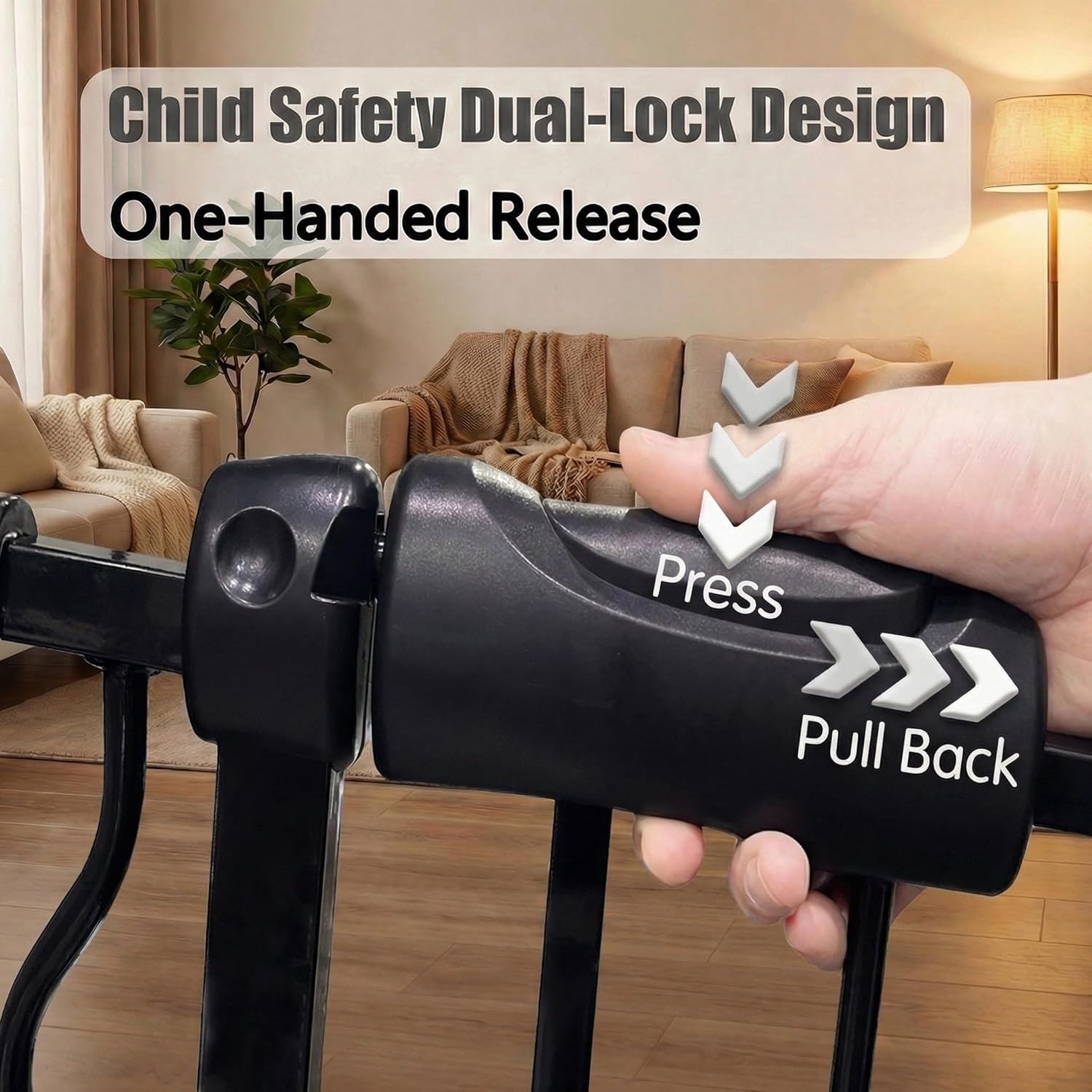 AUCT 11711 - $168 29-34 Inch Baby & Pet Gate - Black Metal, Pressure Moun - Image 4