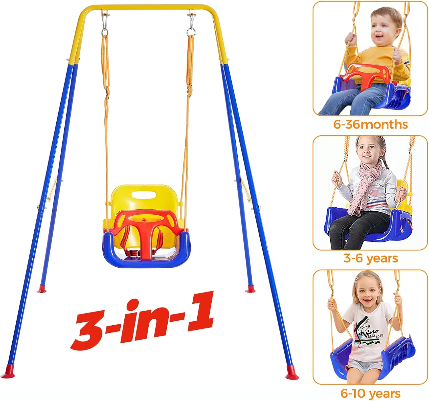 AUCT 11810 - $100 FUNLIO Toddler Swing with Foldable Metal Stand for Todd - Image 2