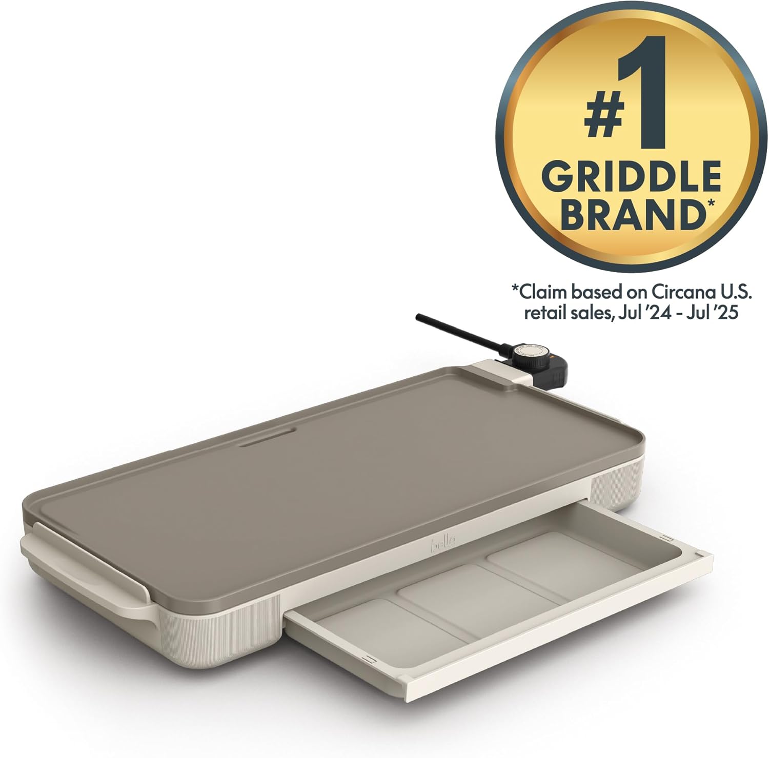 AUCT 11053 - bella 10" x 20" Electric Griddle with Warming Tray, EverGood - Image 3
