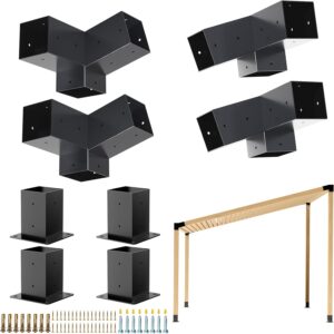 AUCT 11677 - $146 Pergola Kit, Slanted Roof Pergola Bracket, 3-Way Bracke
