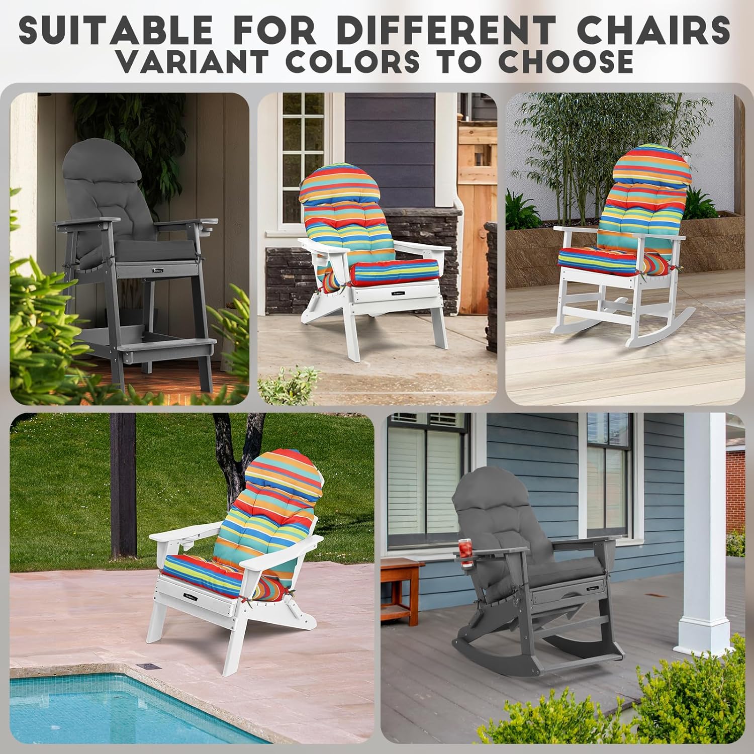 AUCT 11786 - FUNBERRY Adirondack Chair Cushion Polyester, Waterproof, UV - Image 3