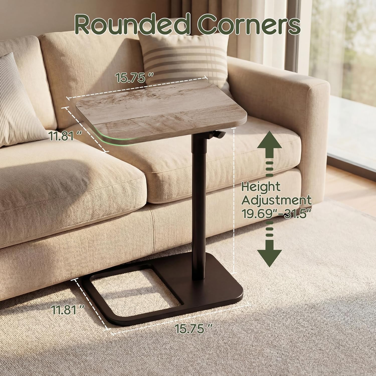 AUCT 11207 - YUHFERA 360 Swivel Sofa Tray Table for Couch Arm - Height A - Image 4