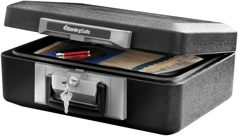 AUCT 11289 - SentrySafe Fireproof Safe Box with Key Lock, Chest Safe with