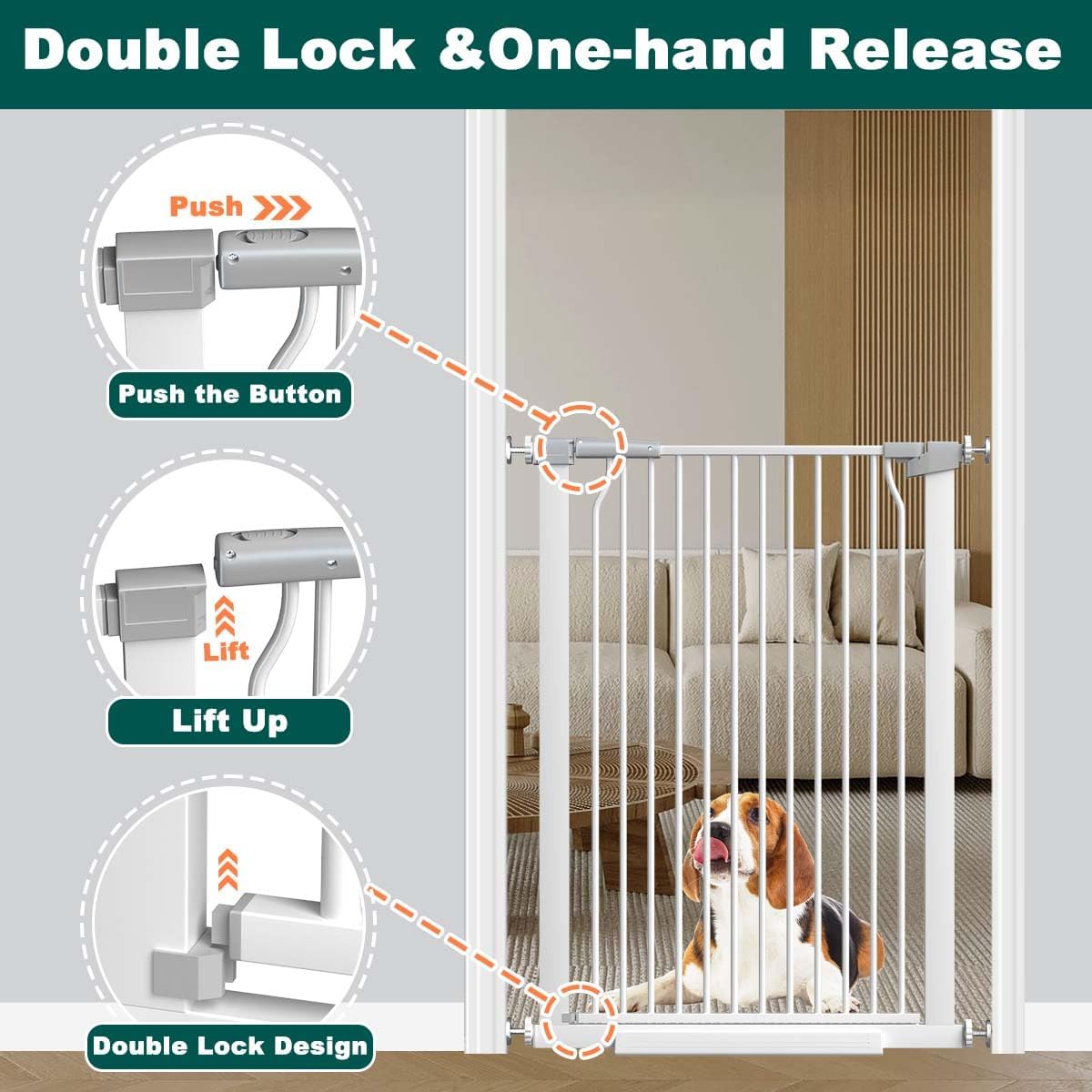 AUCT 11710 - $170 Fairy Baby 40.5" Extra Tall Pet Gate for Doorway, 60.3" - Image 4