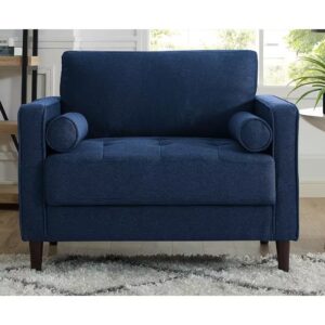 AUCT 11598 - $226 Lillith Navy Blue Mid Century Modern Chair