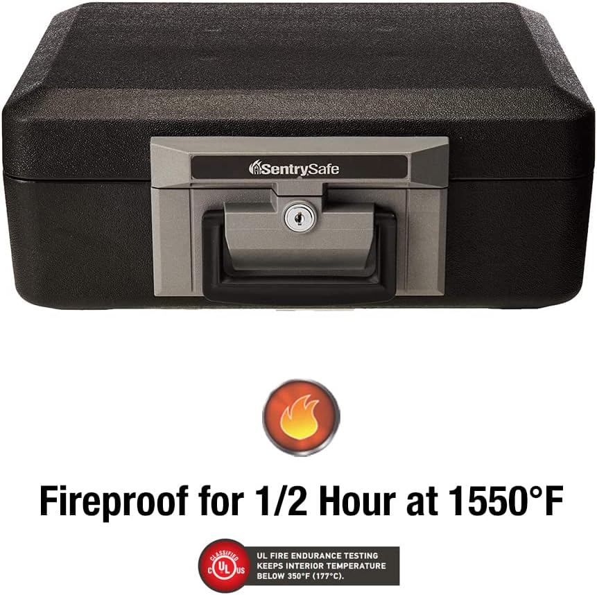 AUCT 11289 - SentrySafe Fireproof Safe Box with Key Lock, Chest Safe with - Image 3