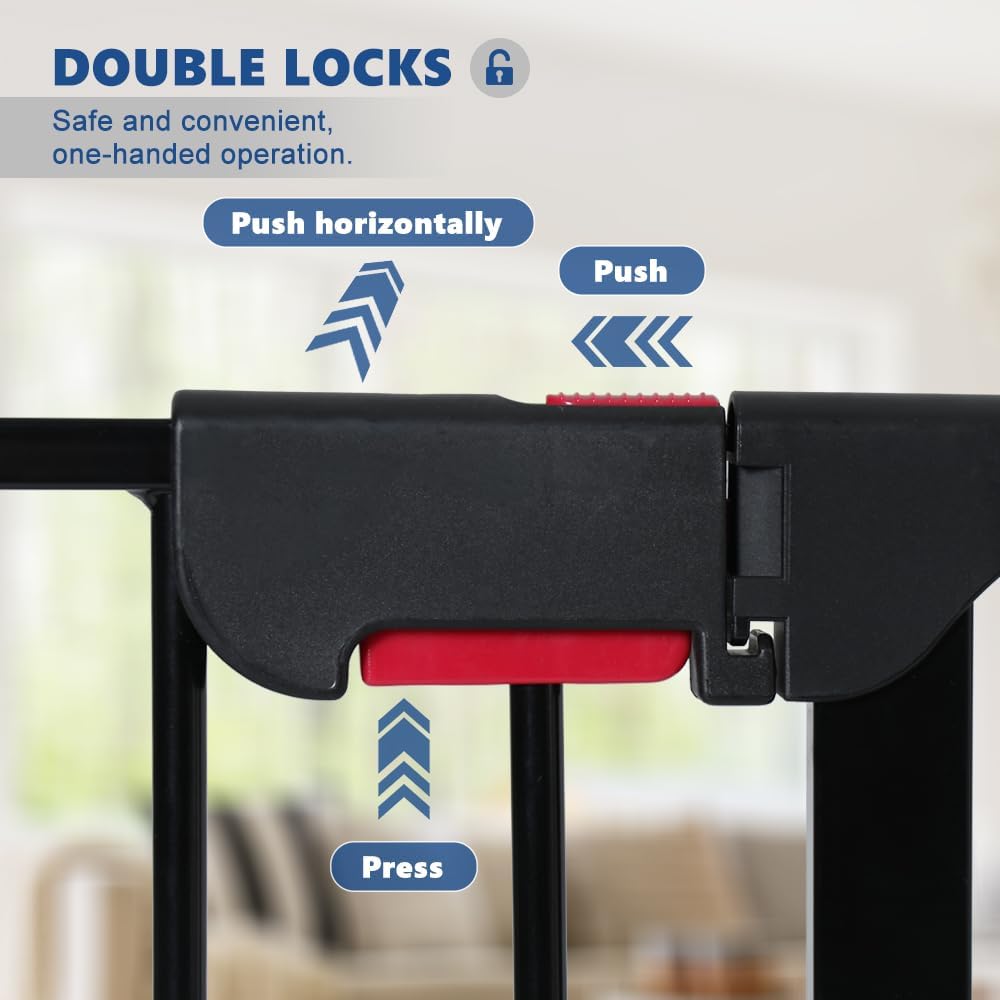 AUCT 11809 - $93 AGESISI Freestanding Dog Gates with Door Walk Through, E - Image 2
