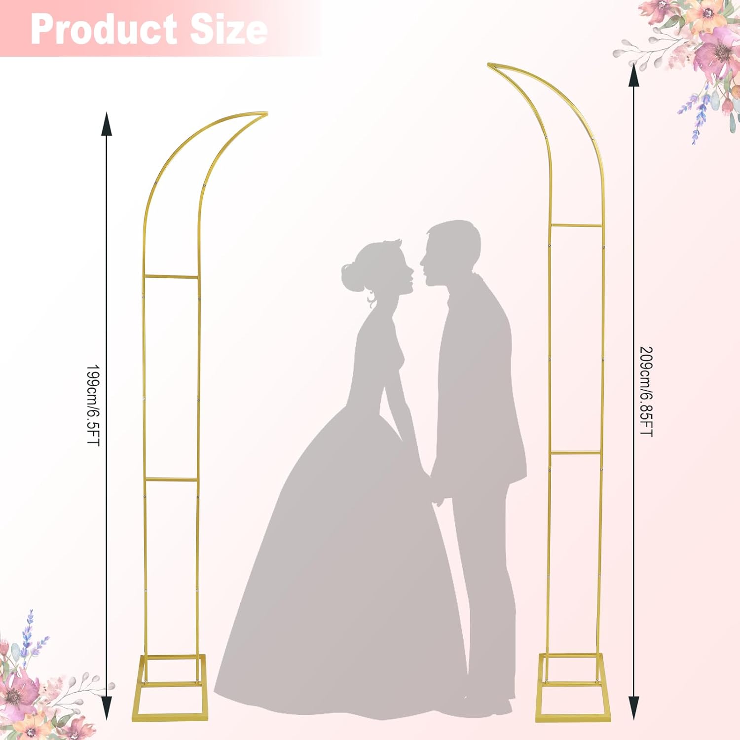 AUCT 11037 - $56 Half Arch Stand Half Moon Arch Stand Curved Wedding Arch - Image 3