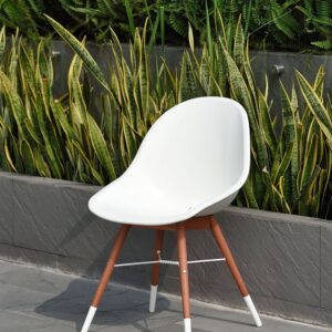 AUCT 12022 - $290 Amazonia Dark Eucalyptus Legs Cannes Patio Dining Chair
