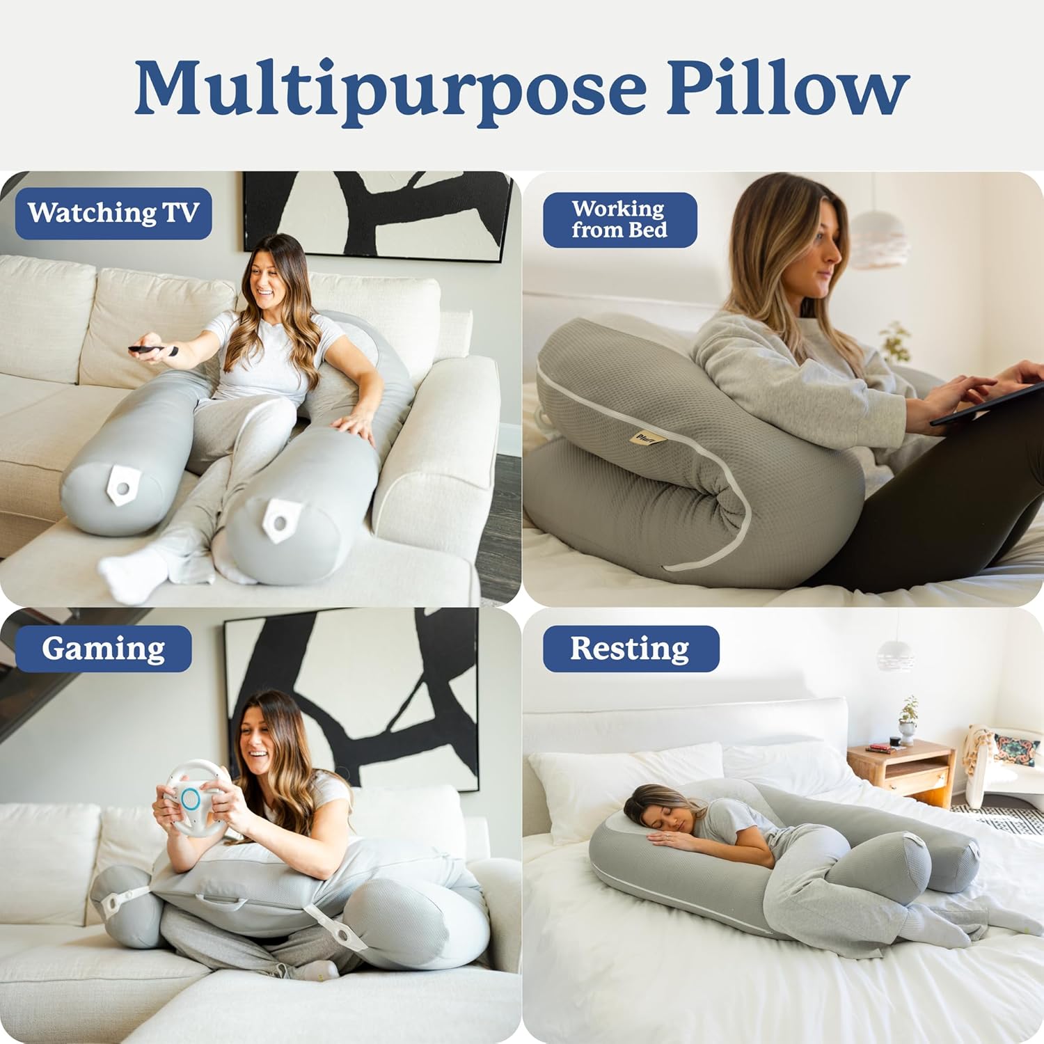 AUCT 13434 - $189 Plufl Hugl Cooling Body Pillow for Adults Made with Clo - Image 4