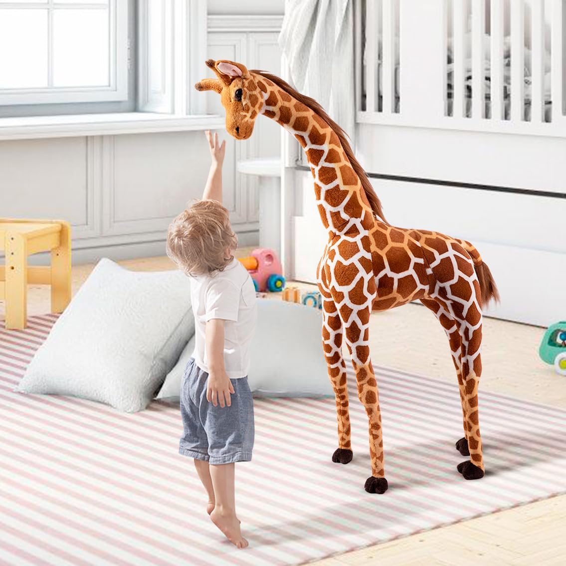 AUCT 13428 - $58 47" Large Giraffe Stuffed Animal Set, Giant Giraffe Plus - Image 2