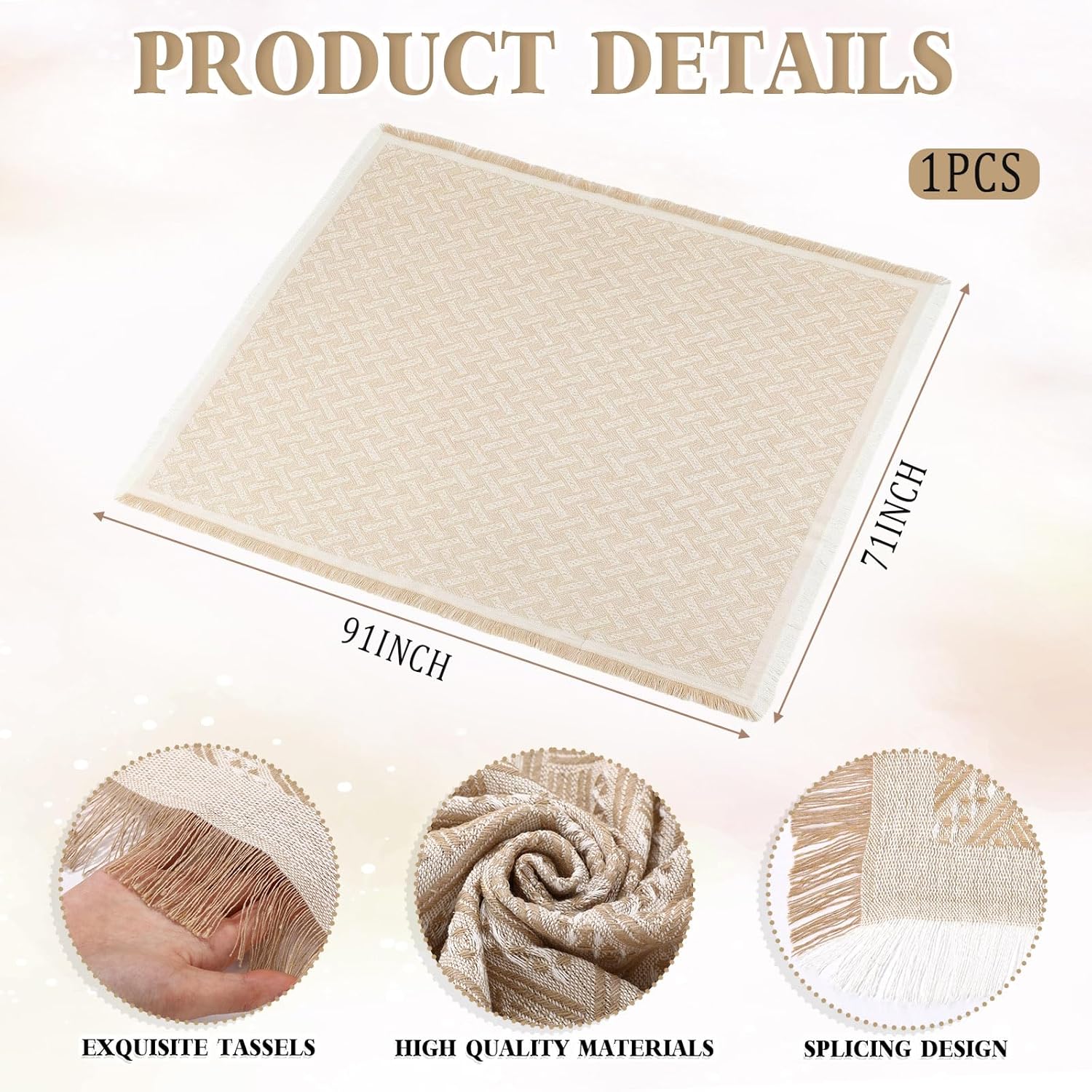 AUCT 13437 - $99 9 Pcs Extra Large Outdoor Boho Picnic Blanket 91' x 71' - Image 3