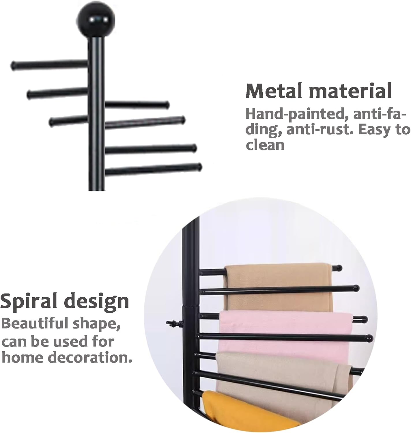 AUCT 13305 - $95 Freestanding Scarf Display Rack, Metal Scarf Racks, Spir - Image 4