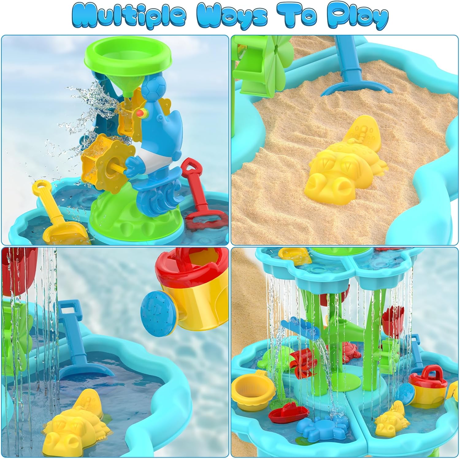 AUCT 13303 - Kids Flower Water Sand Table for Toddlers - 2-Tier Outdoor W - Image 2