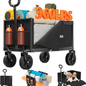 AUCT 13295 - YACONA 3 in 1 Wagons Carts Foldable, 360LBS Lightweight Wago