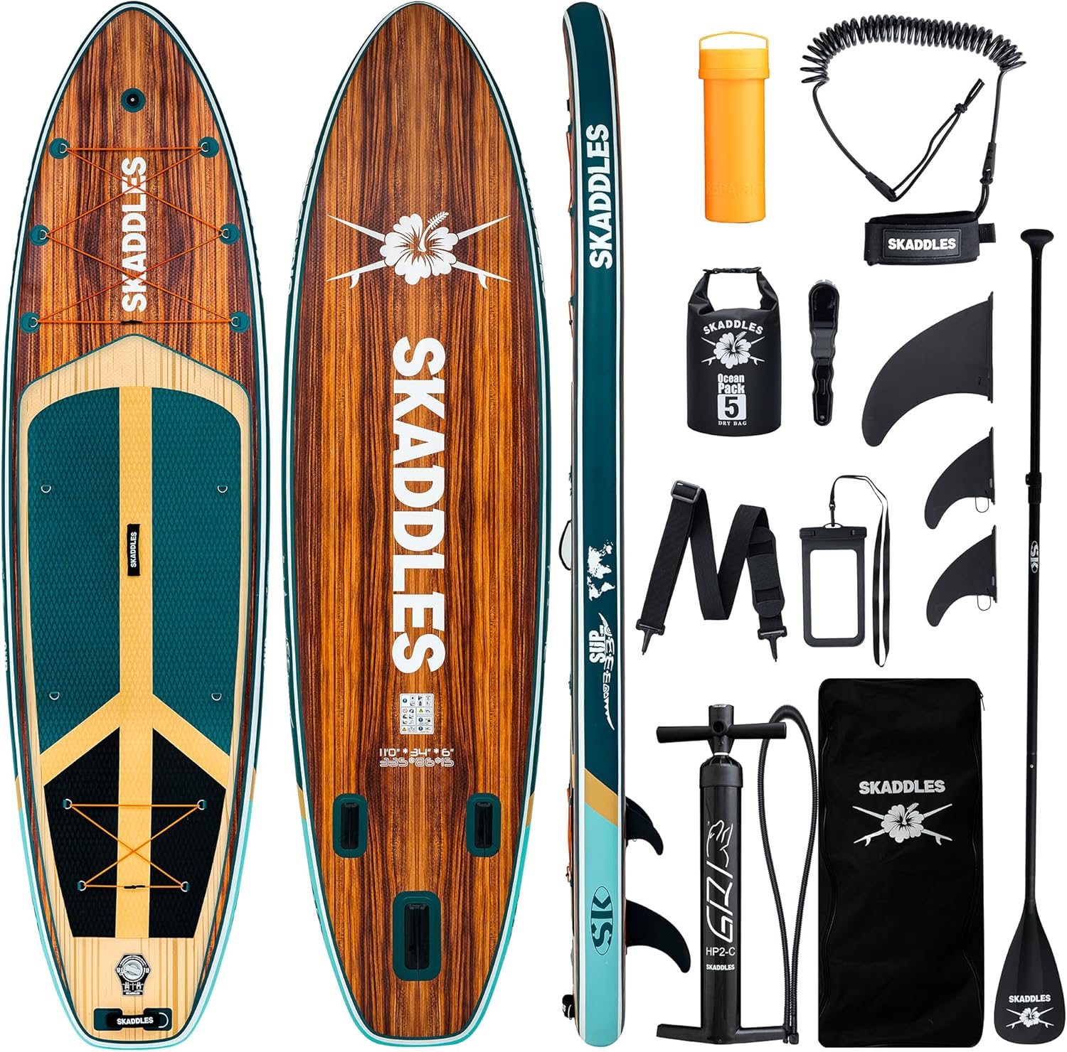 AUCT 14206 - $190 11' Inflatable Stand Up Paddle Board Extra Wide SUP f