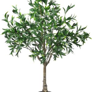 AUCT 14136 - 3.6FT Artificial Olive Tree, Faux Topiary Olive Trees with P