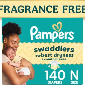 AUCT 14120 - Pampers Swaddlers Diapers, Size 0 (up to 10 lbs), 140 Count,