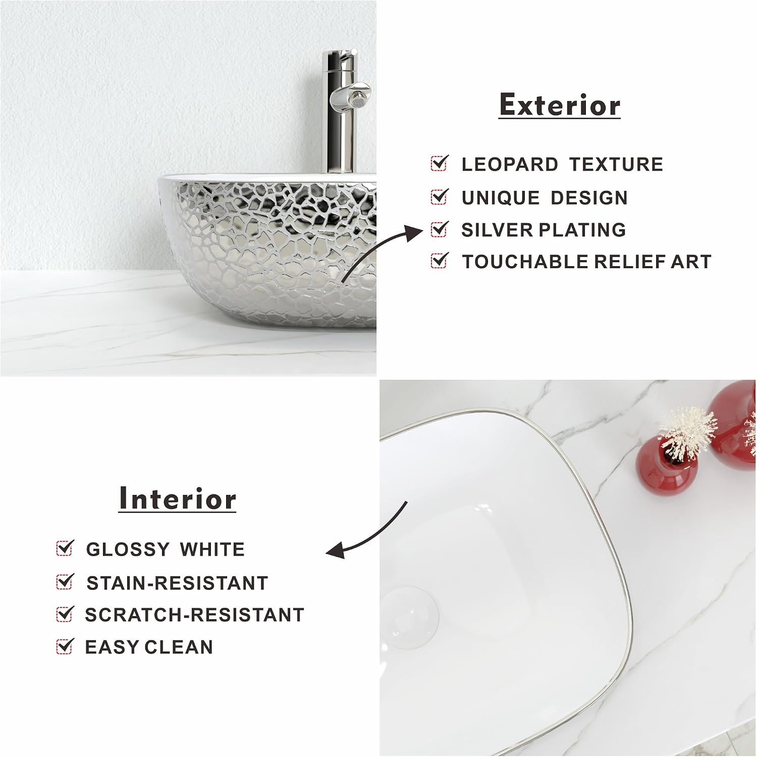 AUCT 13369 - $130 J-FAMILY 18.3' x 13' Bathroom Vessel Sink Leopard Textu - Image 4
