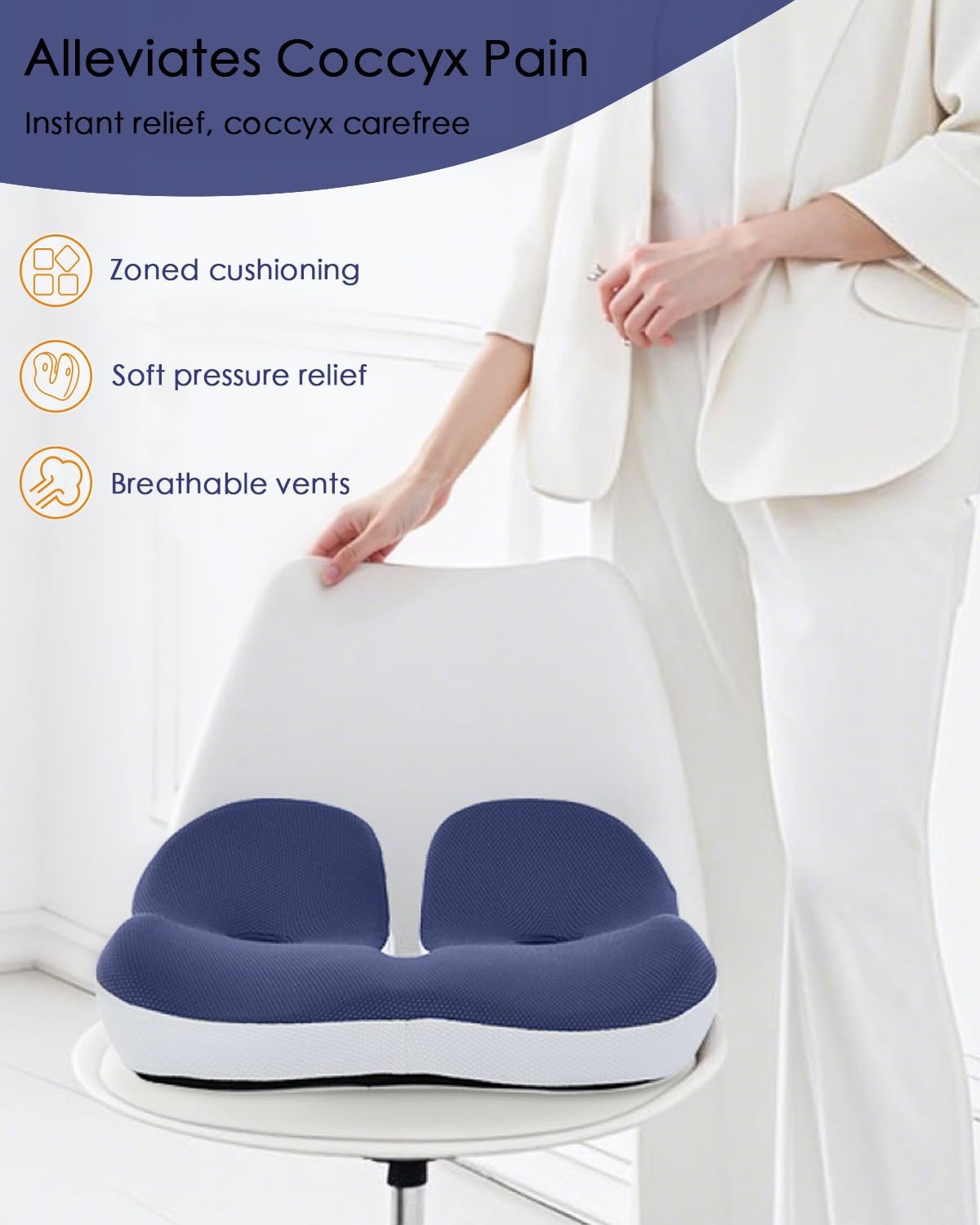 AUCT 13246 - Adult Booster Seat Cushion for Car Truck - 4.7" Thick Ergono - Image 3