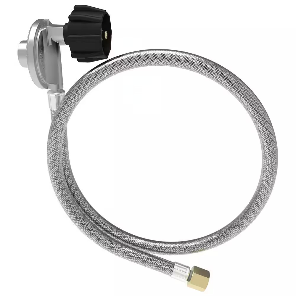 AUCT 12723 - Universal 48 in. Stainless Steel Braided Hose with Regulator