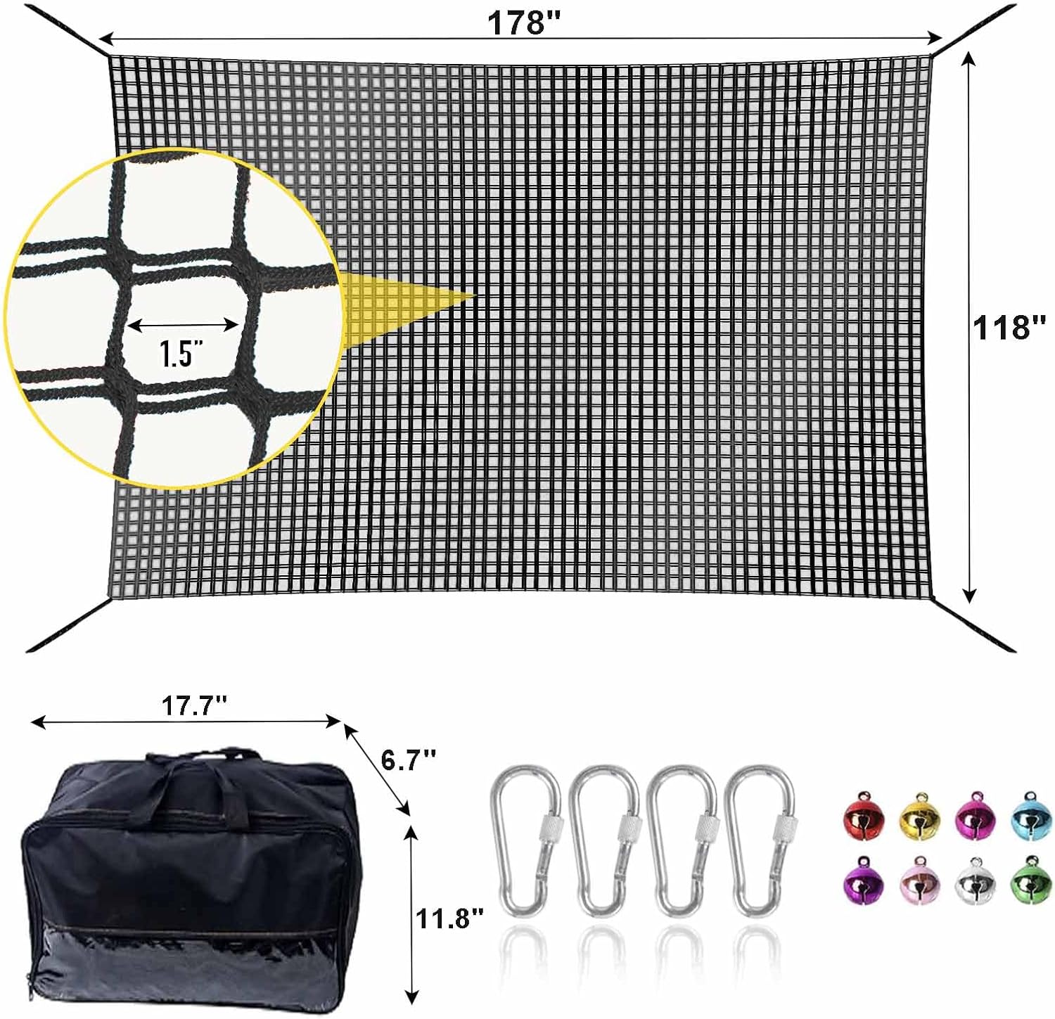 AUCT 13361 - $80 Climbing Net for Kids - 14.8FT x 9.9FT Double Layers Hea - Image 2