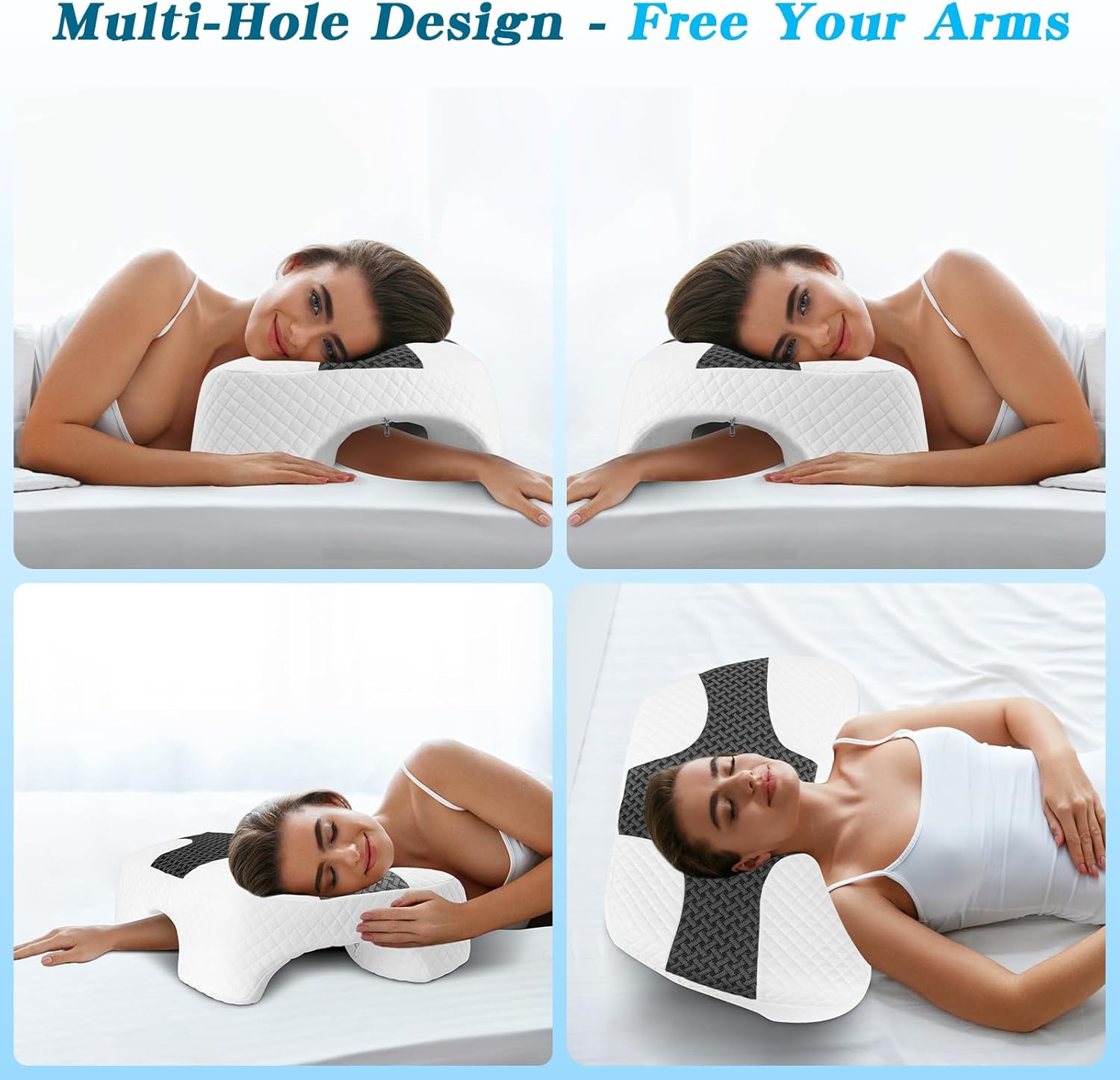 AUCT 13430 - $70 Side Sleeper Pillow with Arm Hole, Shoulder Relief Syste - Image 3