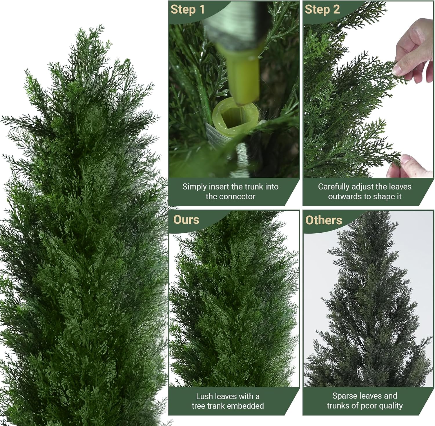 AUCT 14275 - 3FT Artificial Topiary Cedar Trees, Fake Cedar Plant with Po - Image 3